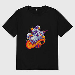 Футболка оверсайз мужская Space Fire, цвет: черный
