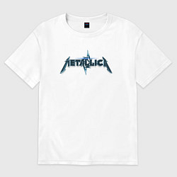 Футболка оверсайз мужская Metallica коллаж логотипов, цвет: белый