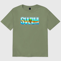 Футболка оверсайз мужская SWIM баттерфляй, цвет: авокадо