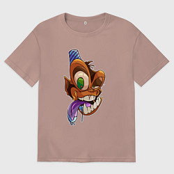 Футболка оверсайз мужская Crazy monkey, цвет: пыльно-розовый