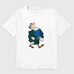 Футболка оверсайз мужская Доктор Ливси шагает под фонк мем, цвет: белый