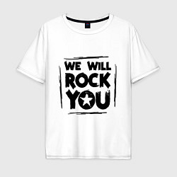 Футболка оверсайз мужская We rock you, цвет: белый