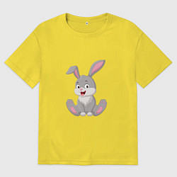 Футболка оверсайз мужская Милашка - Кролик, цвет: желтый