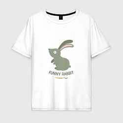 Футболка оверсайз мужская Funny Rabbit, цвет: белый