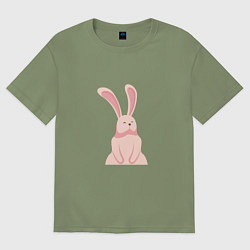 Футболка оверсайз мужская Pink Bunny, цвет: авокадо