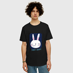 Футболка оверсайз мужская Funny - Bunny, цвет: черный — фото 2