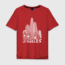 Футболка оверсайз мужская Город Лос Анджелес США, цвет: красный
