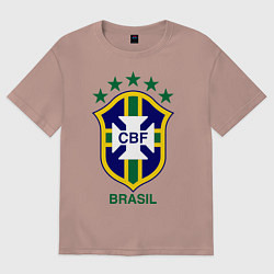 Футболка оверсайз мужская Brasil CBF, цвет: пыльно-розовый