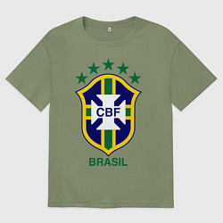 Футболка оверсайз мужская Brasil CBF, цвет: авокадо