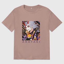 Футболка оверсайз мужская Итто Аратаки Первый и величайший предводитель банд, цвет: пыльно-розовый