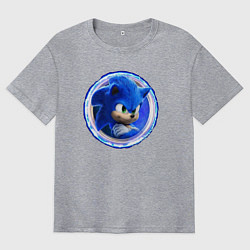 Футболка оверсайз мужская Суперский ежик Соник, цвет: меланж