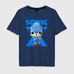 Футболка оверсайз мужская Funko pop Sonic, цвет: тёмно-синий