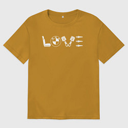 Футболка оверсайз мужская BMW это любовь, цвет: горчичный