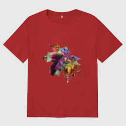 Футболка оверсайз мужская Кленовая осень, цвет: красный