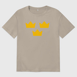 Футболка оверсайз мужская Шведский хоккей, цвет: миндальный