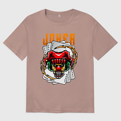 Футболка оверсайз мужская Злой джокер, цвет: пыльно-розовый