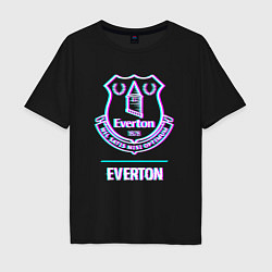 Мужская футболка оверсайз Everton FC в стиле glitch