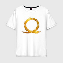 Футболка оверсайз мужская Golden logo GoW Ragnarok, цвет: белый