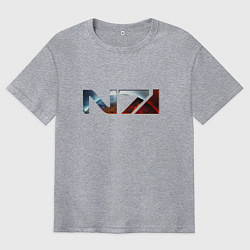 Футболка оверсайз мужская Mass Effect N7 -Shooter, цвет: меланж