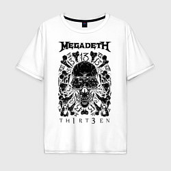 Футболка оверсайз мужская Megadeth Thirteen, цвет: белый