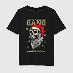 Футболка оверсайз мужская We are bearded gang - Merry Christmas!, цвет: черный