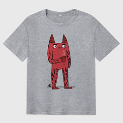 Футболка оверсайз мужская Кот босс, цвет: меланж