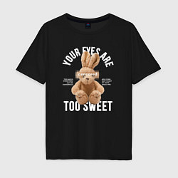 Футболка оверсайз мужская Bunny censored, цвет: черный