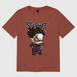 Футболка оверсайз мужская Slipknot - art, цвет: кирпичный