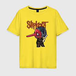 Футболка оверсайз мужская Slipknot mask art, цвет: желтый