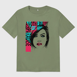 Футболка оверсайз мужская Ещё один день в раю, цвет: авокадо