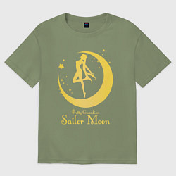 Футболка оверсайз мужская Sailor Moon gold, цвет: авокадо