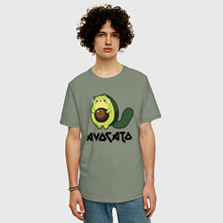 Футболка оверсайз мужская Avocado - AvoCATo - Joke, цвет: авокадо — фото 2