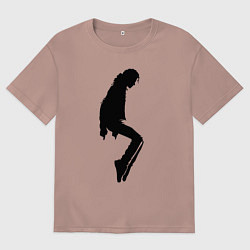 Футболка оверсайз мужская Силуэт Майкла Джексона - Minimalism, цвет: пыльно-розовый