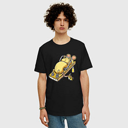 Футболка оверсайз мужская Мышиный пауэрлифтинг, цвет: черный — фото 2