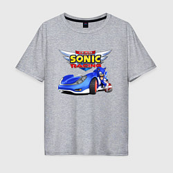 Футболка оверсайз мужская Team Sonic racing - hedgehog, цвет: меланж