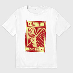 Футболка оверсайз мужская Сопротивление комбайнам, цвет: белый