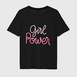 Футболка оверсайз мужская Pink - girl Power, цвет: черный