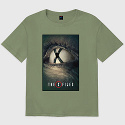 Футболка оверсайз мужская X - Files poster, цвет: авокадо