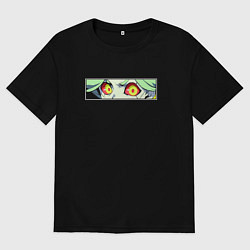Футболка оверсайз мужская Ребекка из Киберпанка: Глаза, цвет: черный