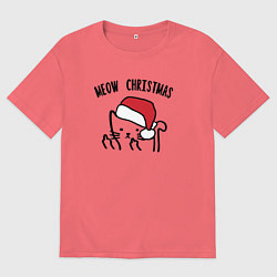 Мужская футболка оверсайз Поздравление от кота