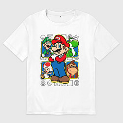 Футболка оверсайз мужская Супер Марио, цвет: белый