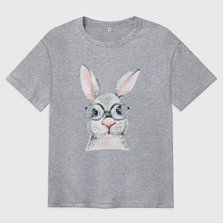 Футболка оверсайз мужская Серый кролик, цвет: меланж