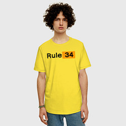 Футболка оверсайз мужская Rule 34, цвет: желтый — фото 2