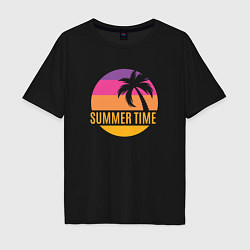 Футболка оверсайз мужская Summer time California, цвет: черный