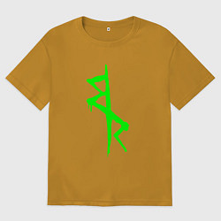 Футболка оверсайз мужская Logotype - Cyberpunk: Edgerunners, цвет: горчичный