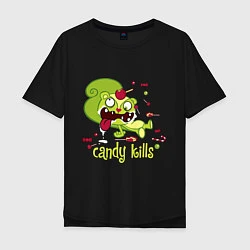 Футболка оверсайз мужская Nutty - candy kills, цвет: черный