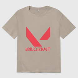 Футболка оверсайз мужская Valorant - logo, цвет: миндальный