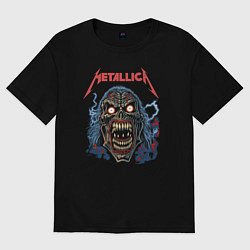 Футболка оверсайз мужская Metallica skull, цвет: черный
