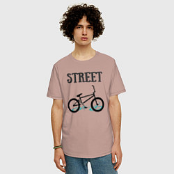 Футболка оверсайз мужская Street BMX, цвет: пыльно-розовый — фото 2