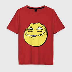 Футболка оверсайз мужская Smiley trollface, цвет: красный